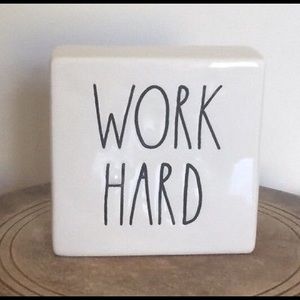 Rae Dunn “WORK HARD” Paper Weight